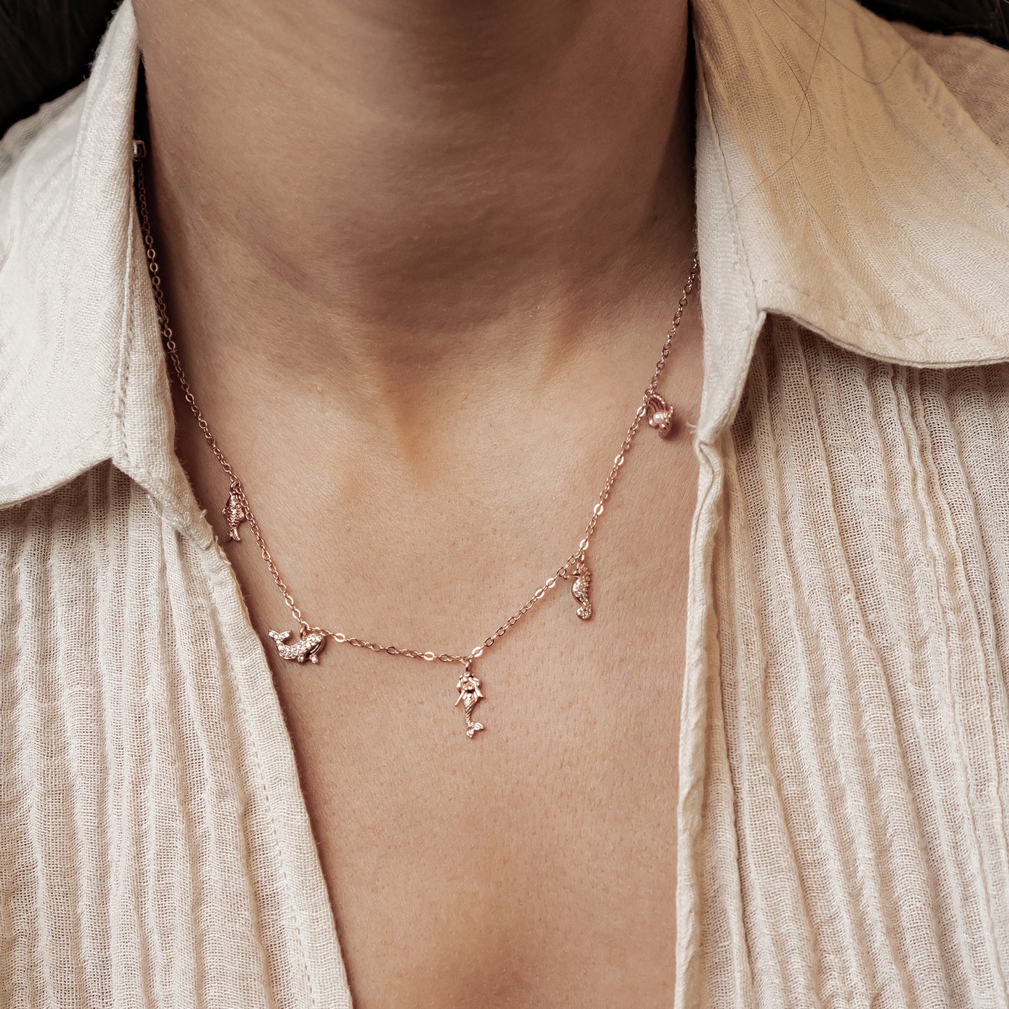 Ocean Charms Necklace Sterling Silver