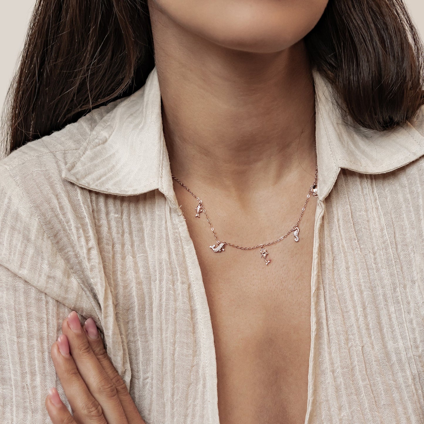 Ocean Charms Necklace Sterling Silver