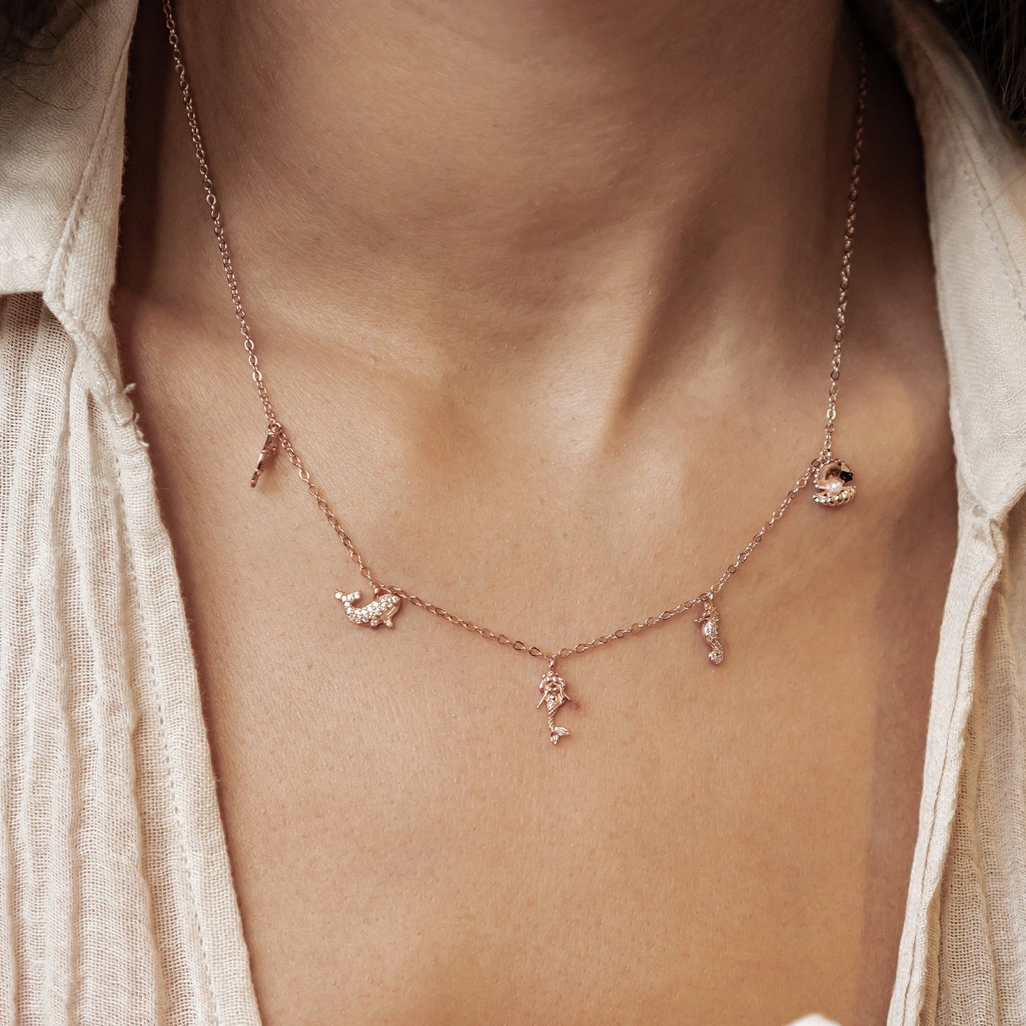 Ocean Charms Necklace Sterling Silver