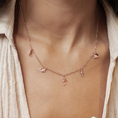Ocean Charms Necklace Sterling Silver