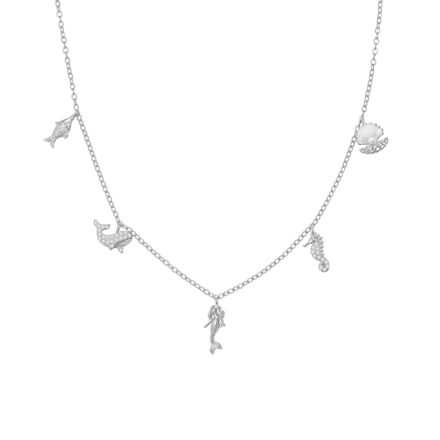 Ocean Charms Necklace Sterling Silver