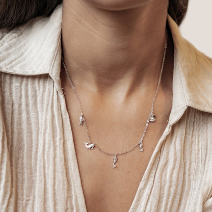 Ocean Charms Necklace Sterling Silver