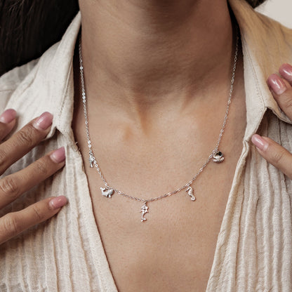 Ocean Charms Necklace Sterling Silver