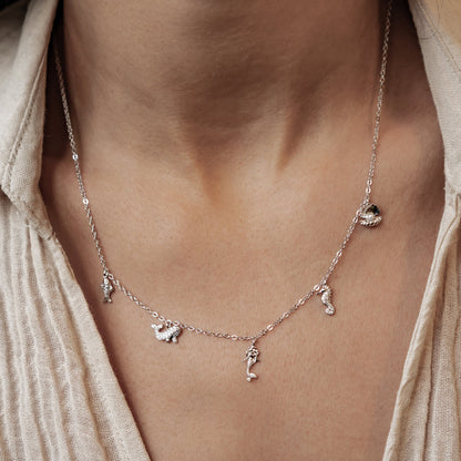 Ocean Charms Necklace Sterling Silver