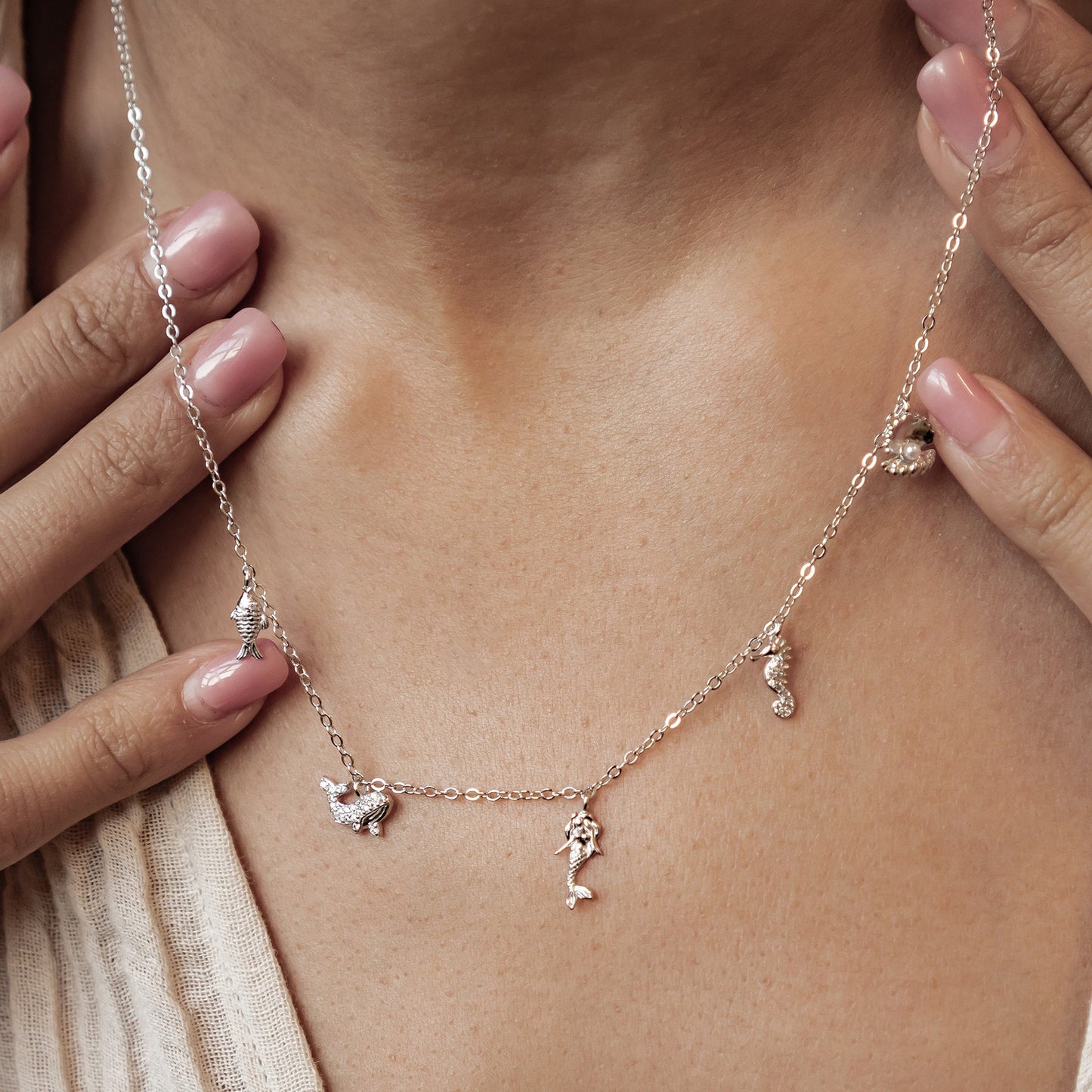 Ocean Charms Necklace Sterling Silver