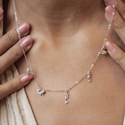 Ocean Charms Necklace Sterling Silver