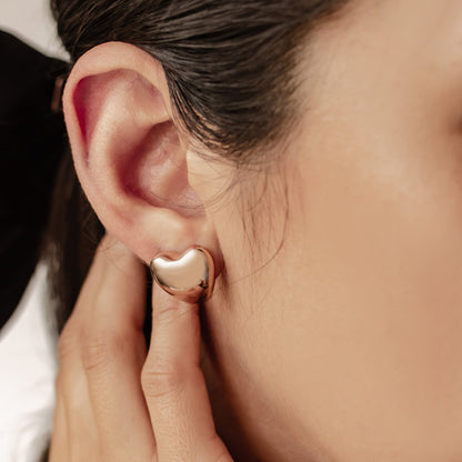 Oversized Heart Stud Earring Waterproof