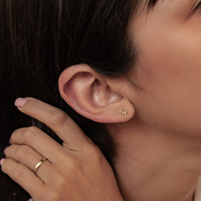 Palm Tree Stud Earrings Sterling Silver