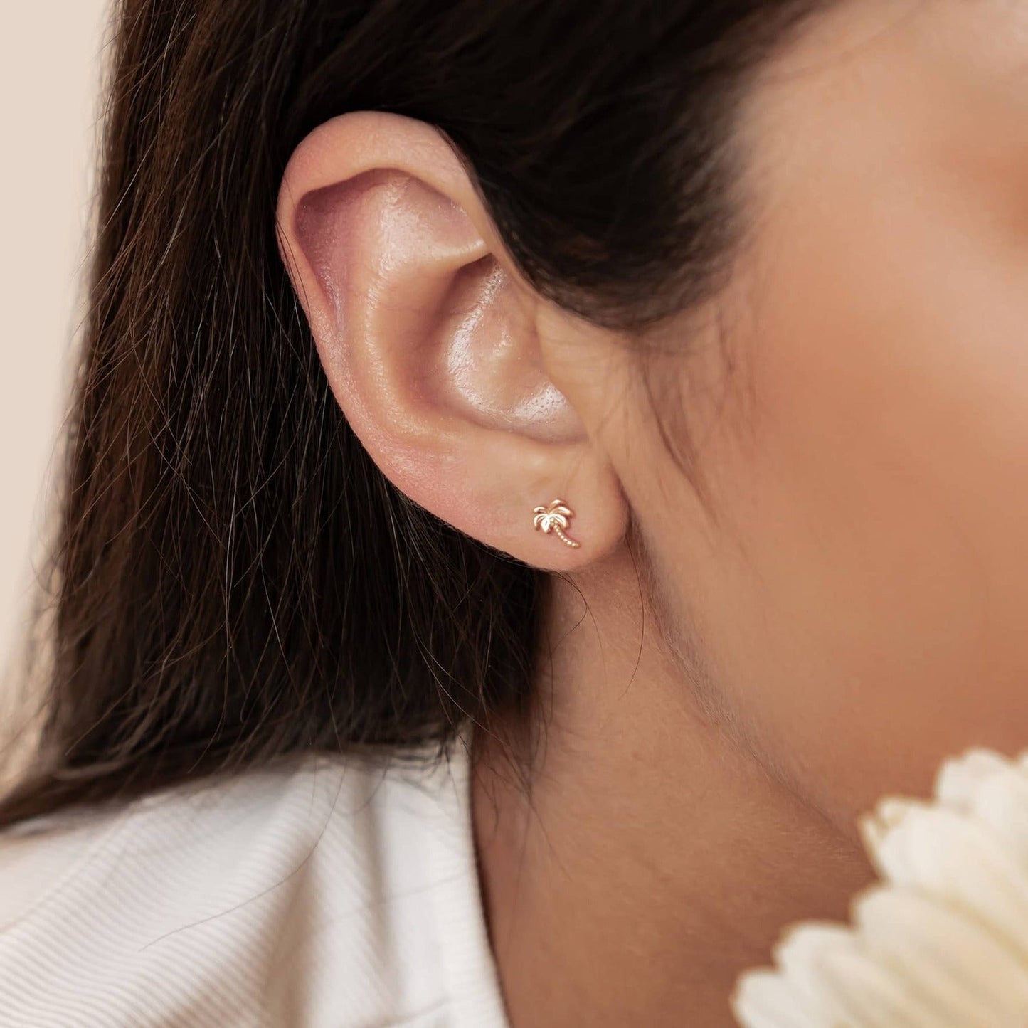 Palm Tree Stud Earrings Sterling Silver