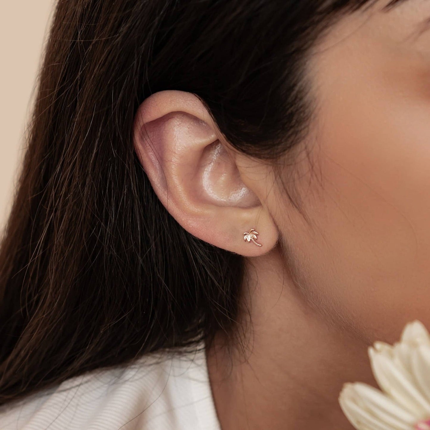 Palm Tree Stud Earrings Sterling Silver