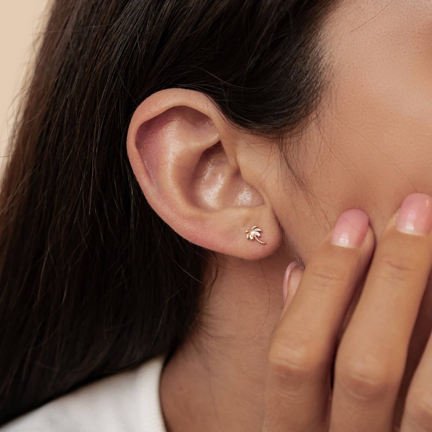 Palm Tree Stud Earrings Sterling Silver