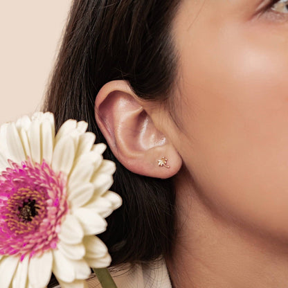 Palm Tree Stud Earrings Sterling Silver