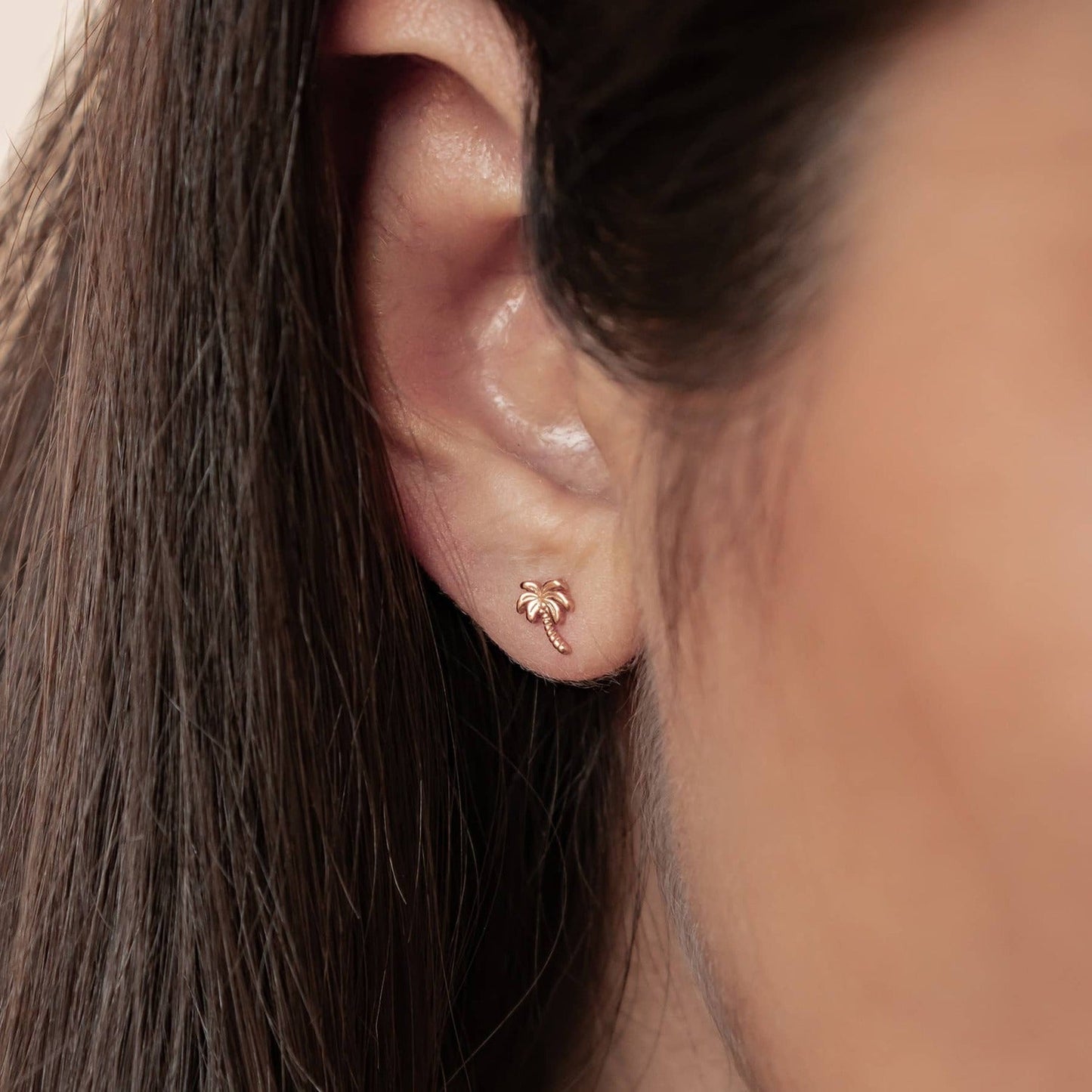 Palm Tree Stud Earrings Sterling Silver