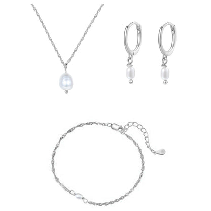 Pearl Jewelry Set Sterling Silver
