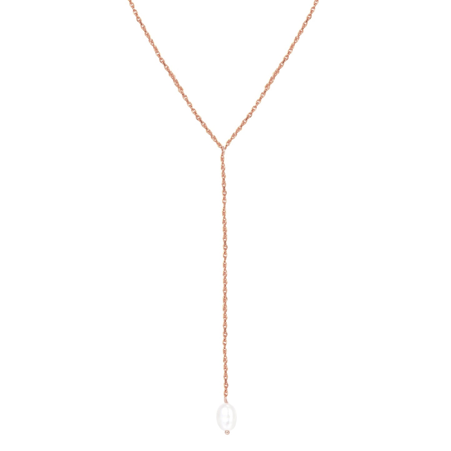 Pearl Pendant Lariat Necklace Sterling Silver