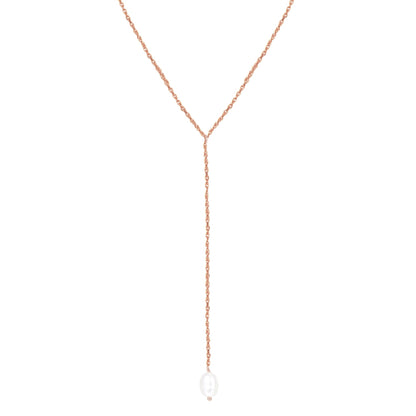 Pearl Pendant Lariat Necklace Sterling Silver