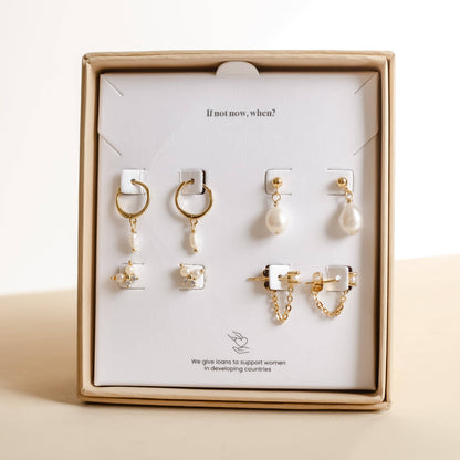 Pearly Earring Set