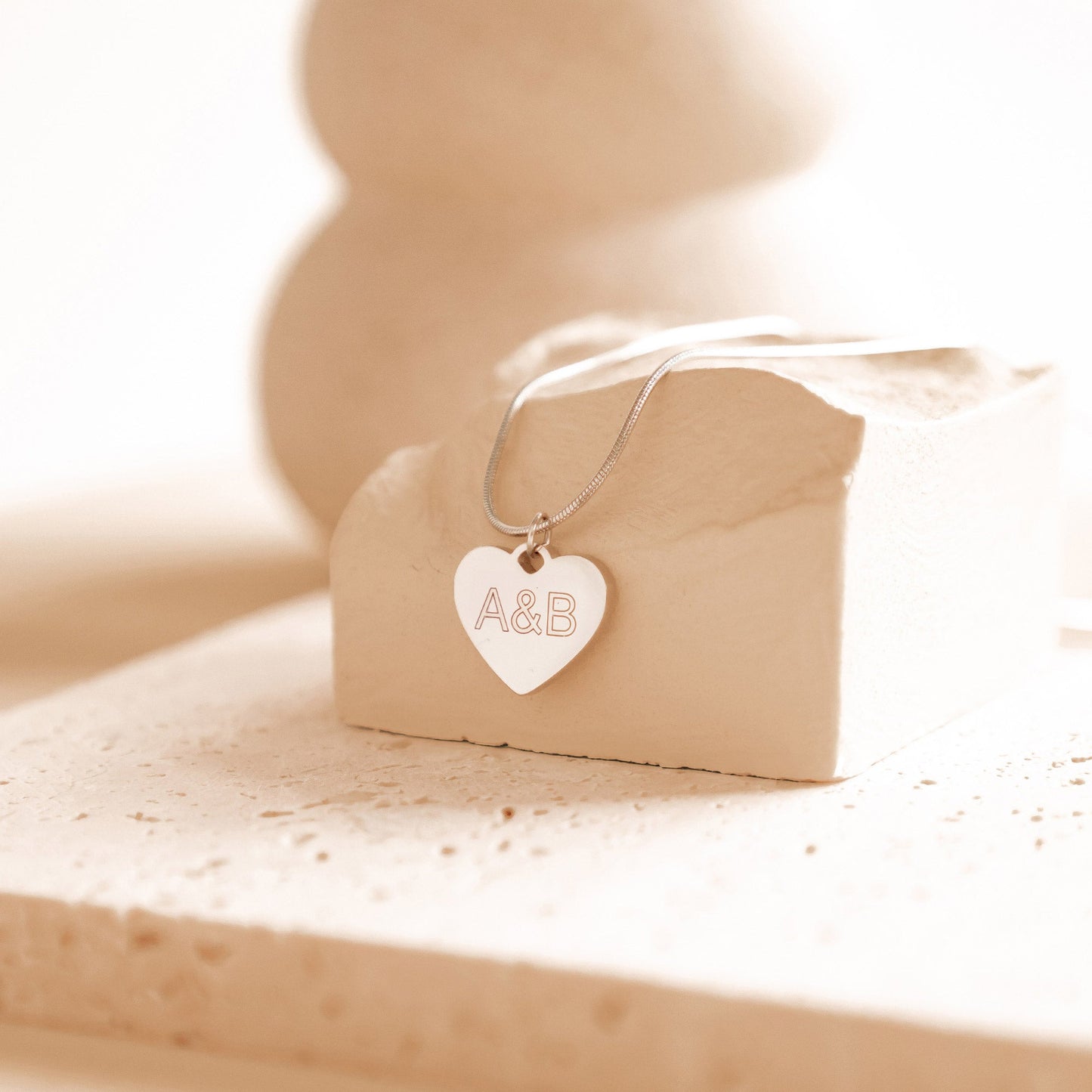 Personalized Heart Pendant Necklace Waterproof