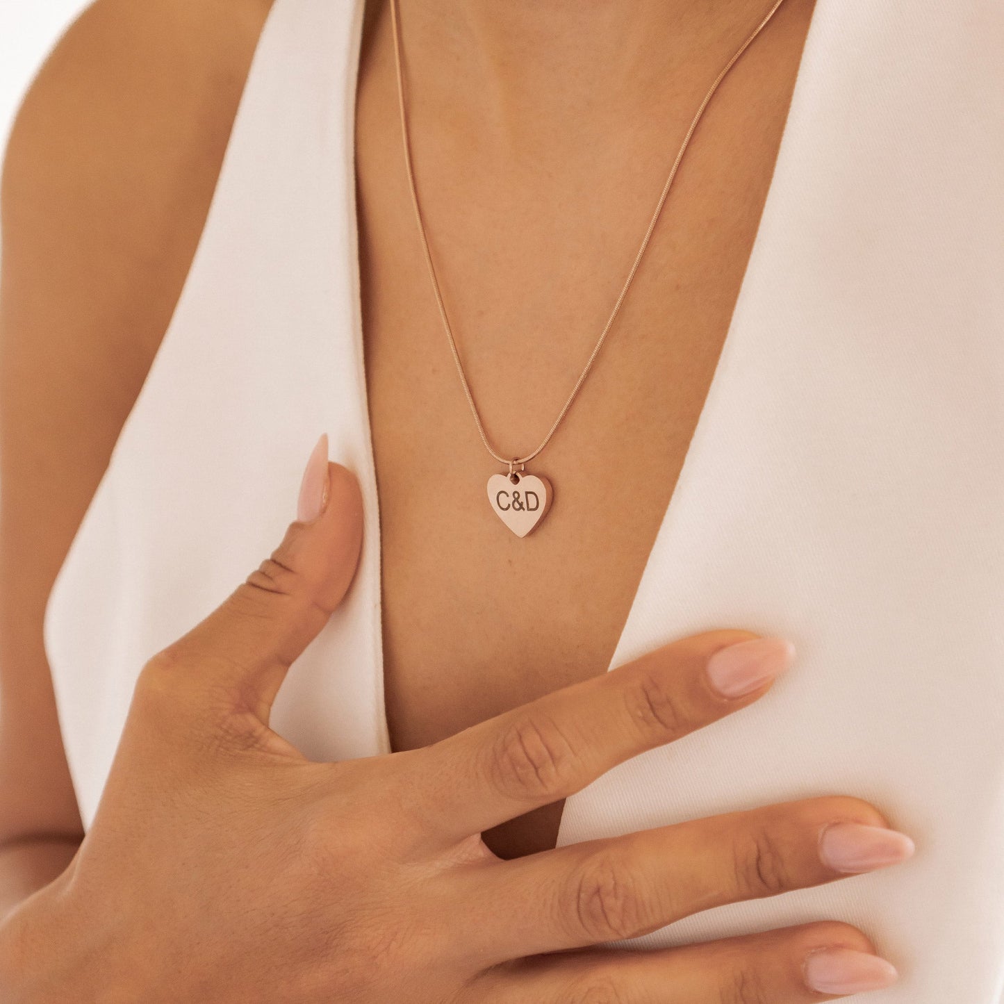 Personalized Heart Pendant Necklace Waterproof