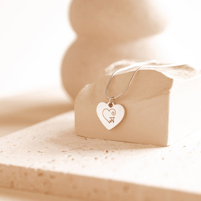 Personalized Heart Pendant Necklace Waterproof