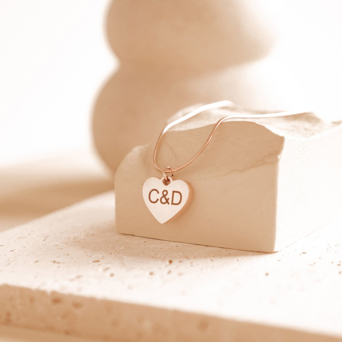 Personalized Heart Pendant Necklace Waterproof