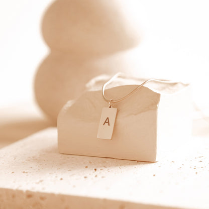 Personalized Rectangle Pendant Necklace Waterproof