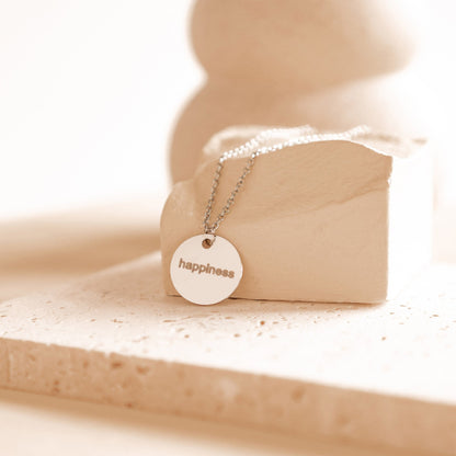 Personalized Round Pendant Necklace Waterproof