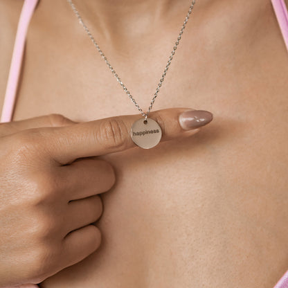 Personalized Round Pendant Necklace Waterproof