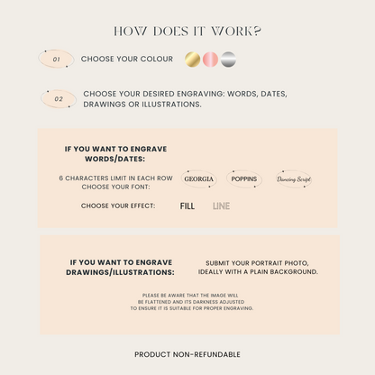 Personalized Round Pendant Necklace Waterproof