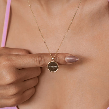 Personalized Round Rope Pendant Necklace Sterling Silver