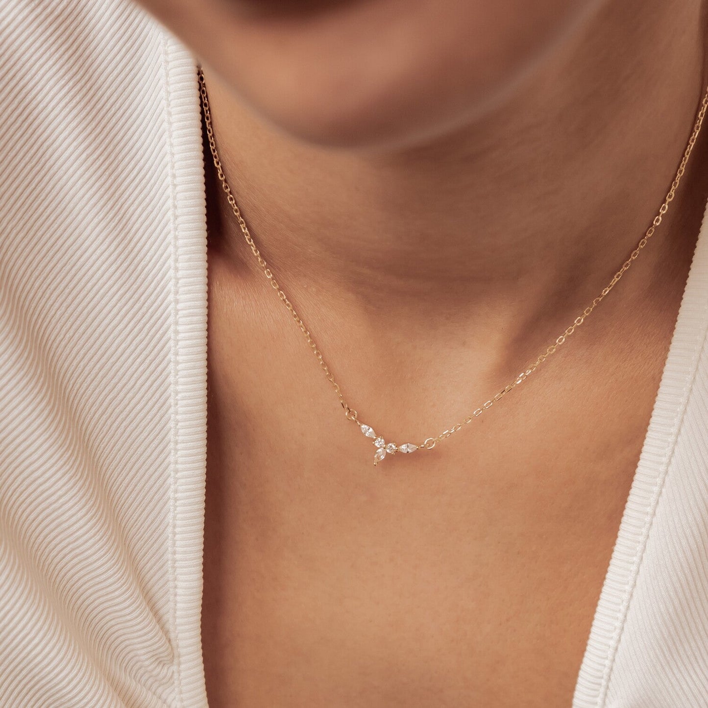 Petite Crown Necklace Sterling Silver