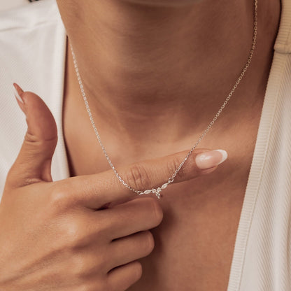 Petite Crown Necklace Sterling Silver