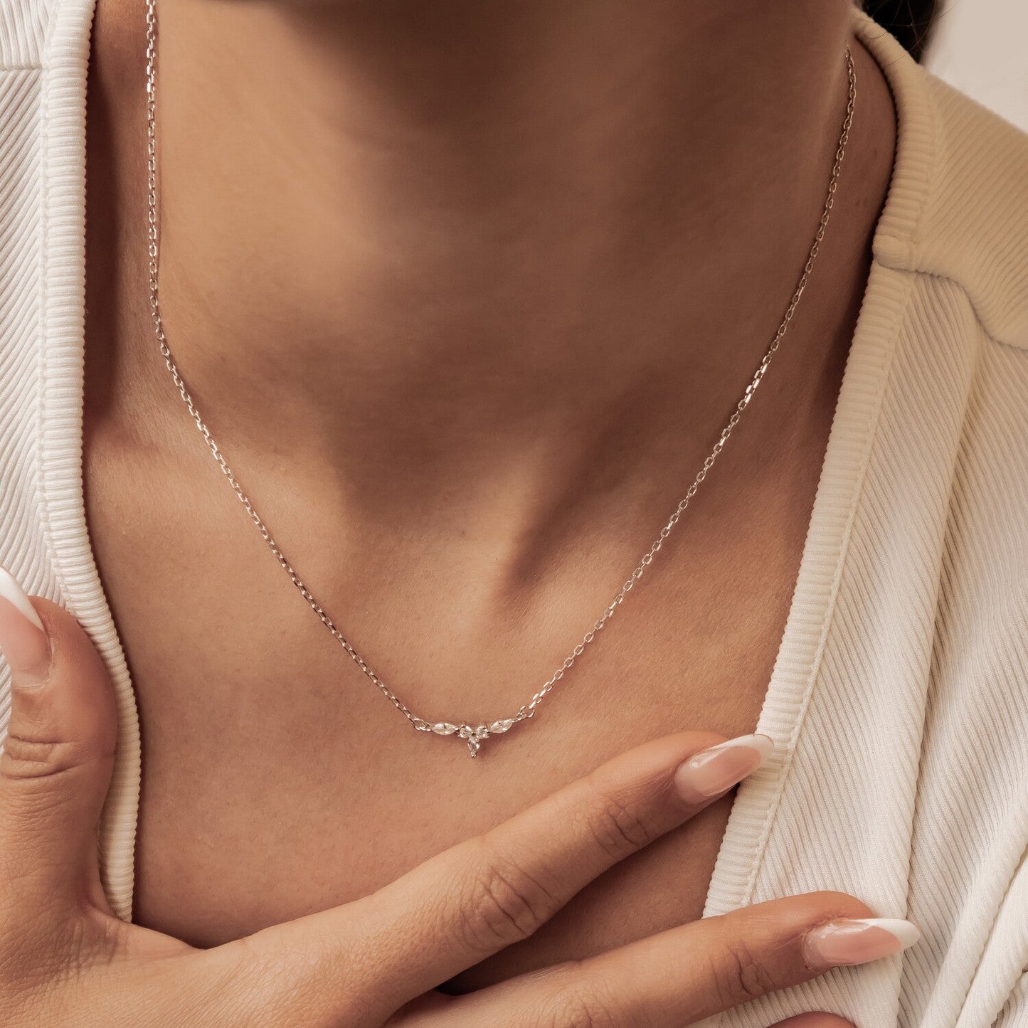 Petite Crown Necklace Sterling Silver