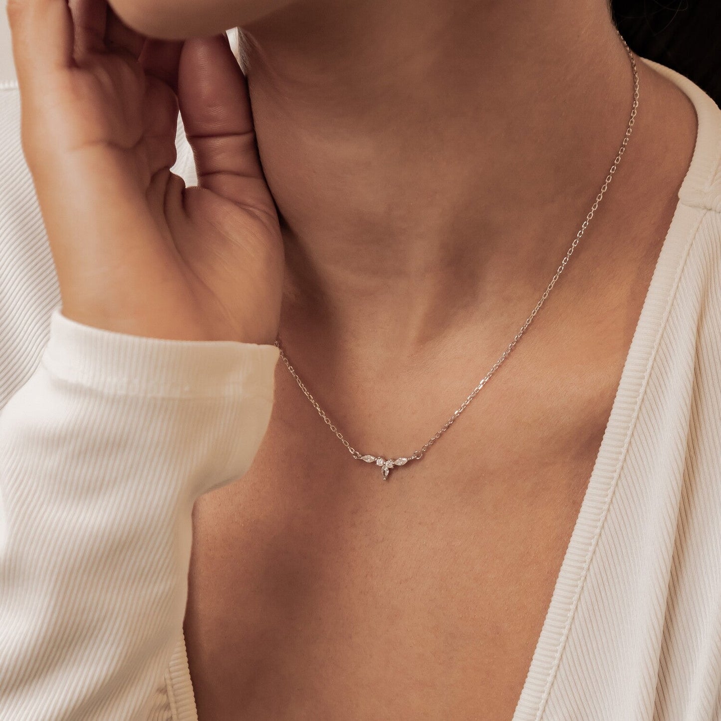 Petite Crown Necklace Sterling Silver