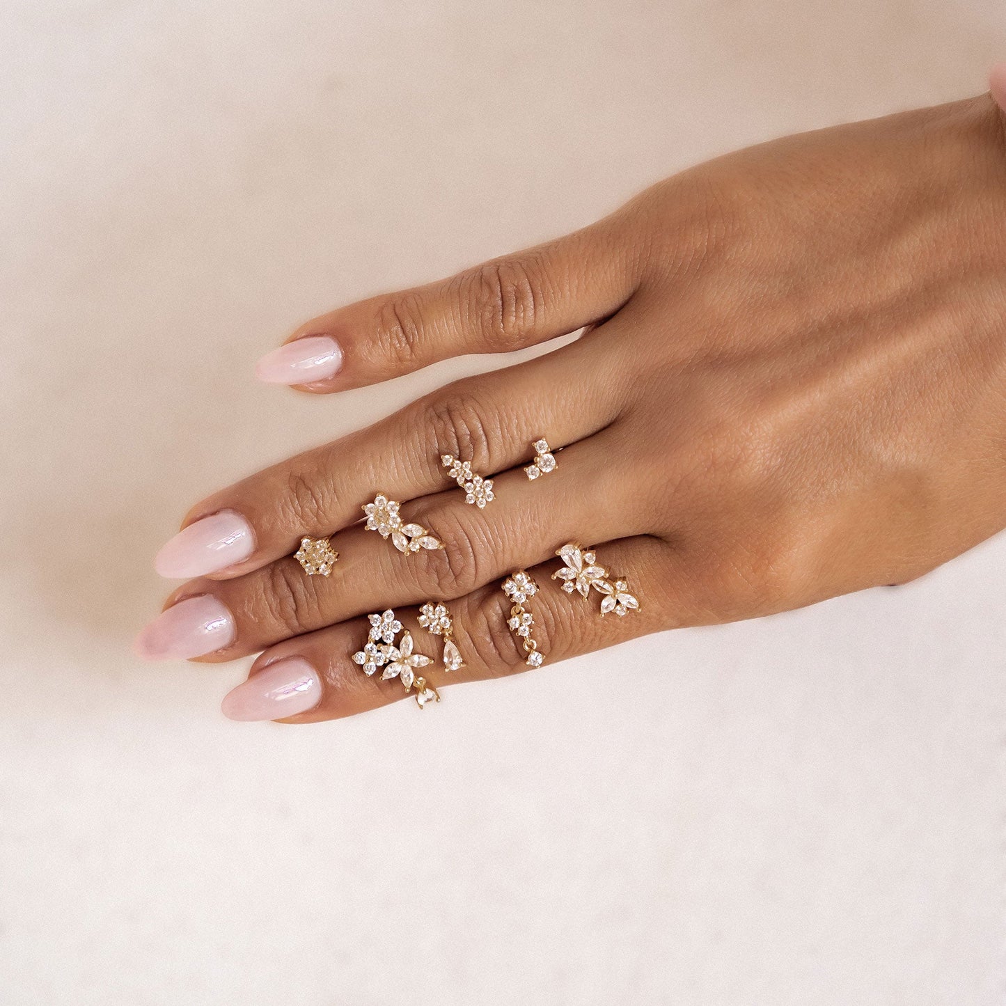 Petite Trio Flower Stud Earrings Sterling Silver