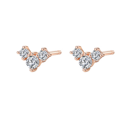 Petite Trio Flower Stud Earrings Sterling Silver