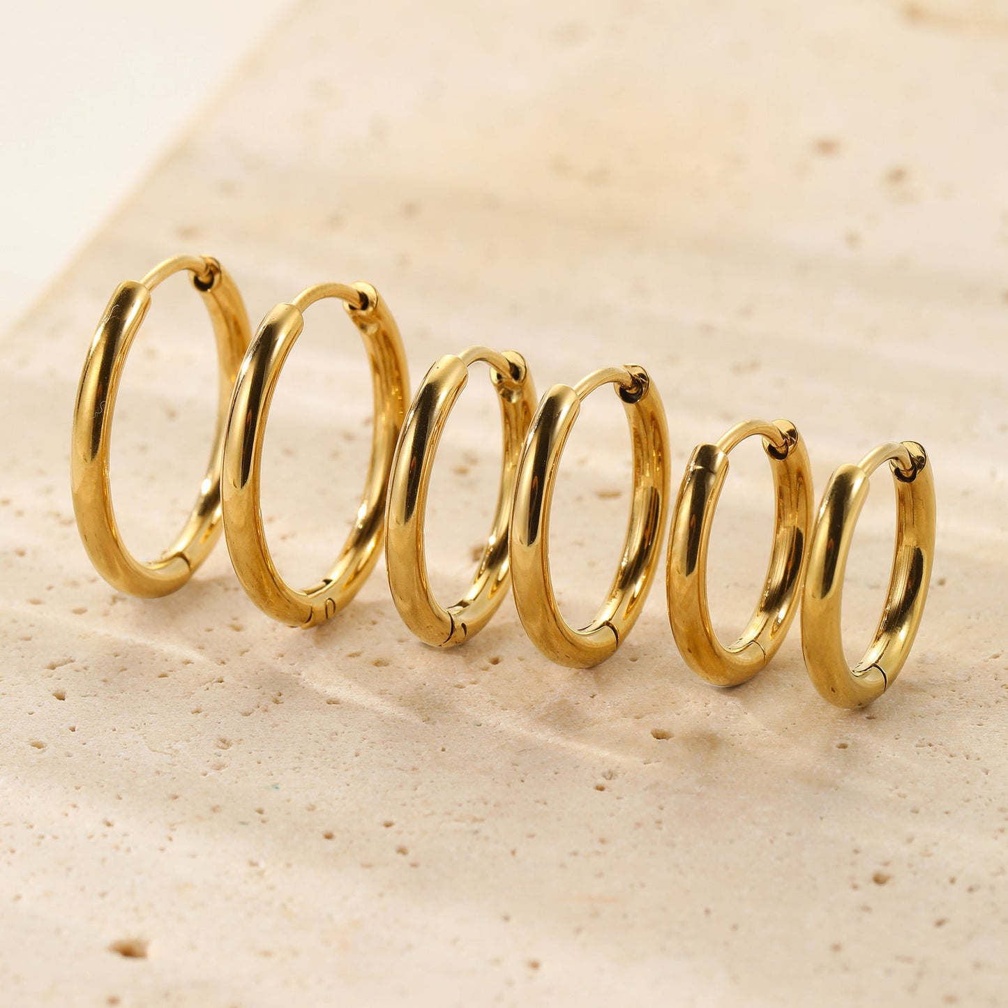 Plain Hoop Earrings Waterproof