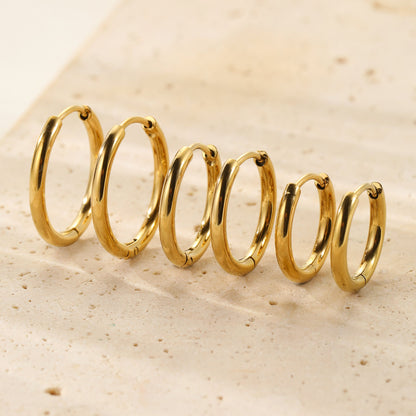 Plain Hoop Earrings Waterproof