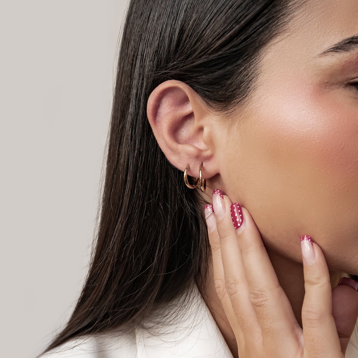 Plain Hoop Earrings Waterproof