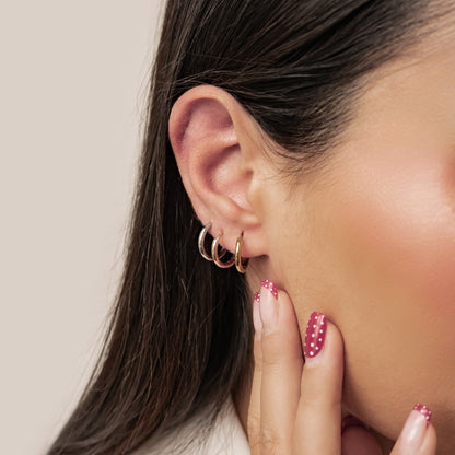 Plain Hoop Earrings Waterproof