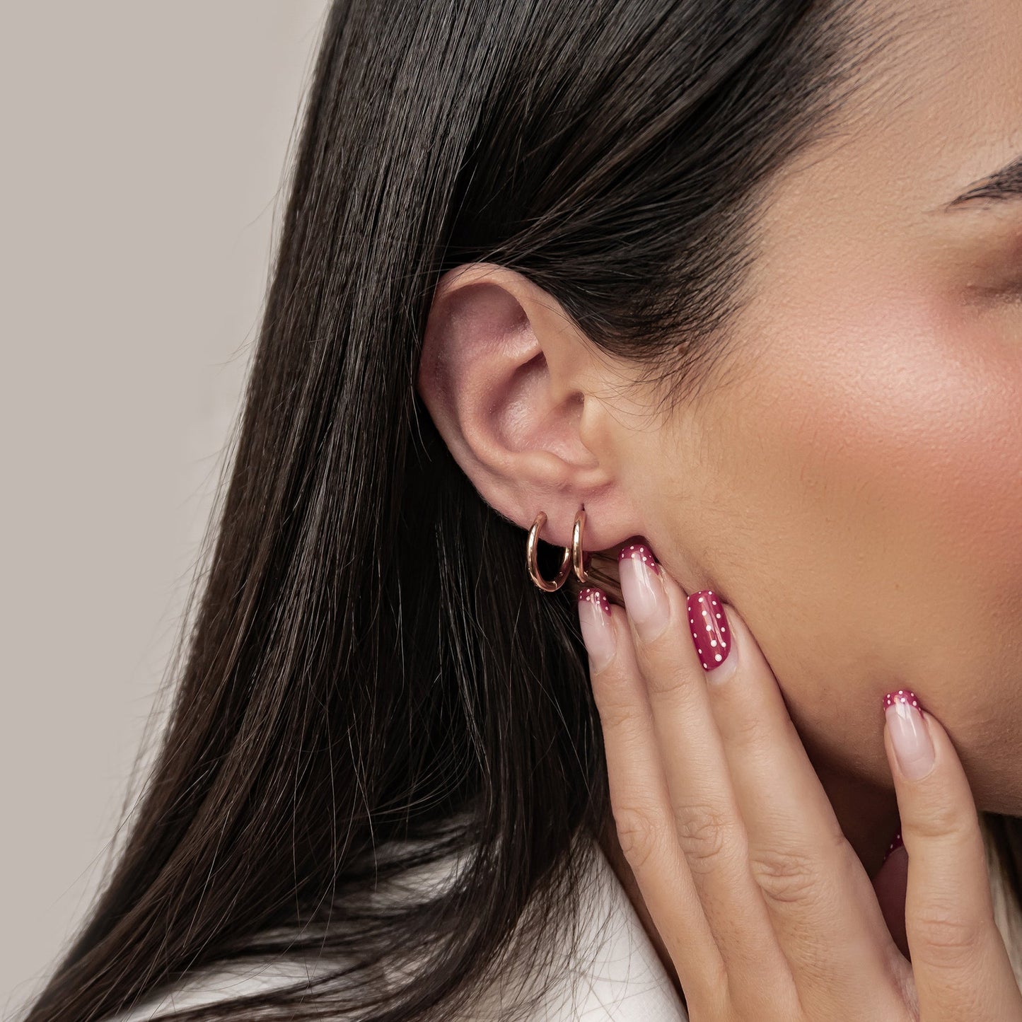 Plain Hoop Earrings Waterproof