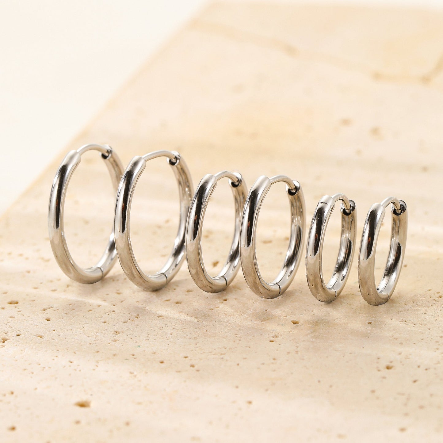 Plain Hoop Earrings Waterproof