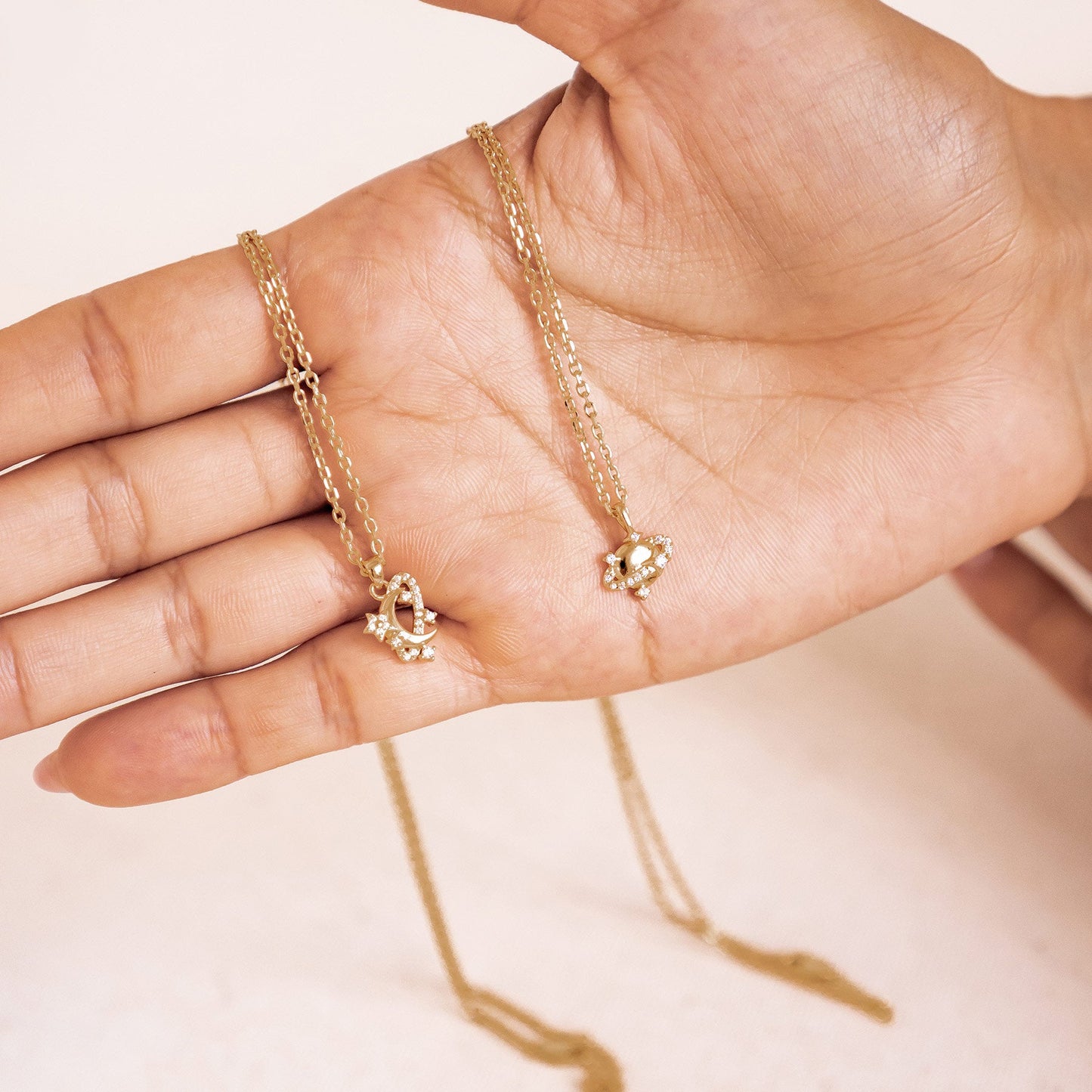 Planet Pendant Necklace Sterling Silver