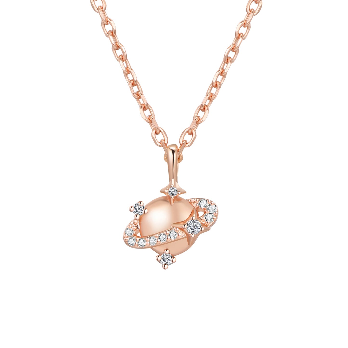 Planet Pendant Necklace Sterling Silver