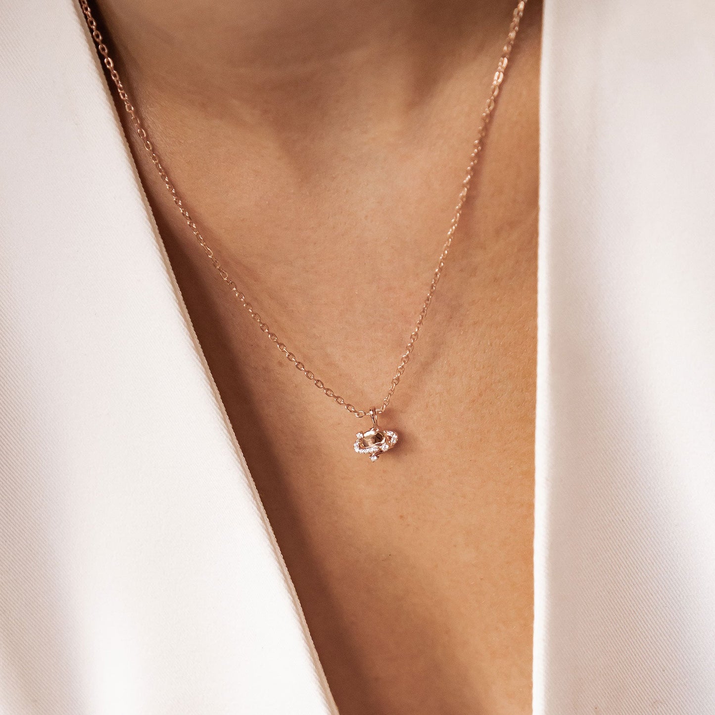 Planet Pendant Necklace Sterling Silver