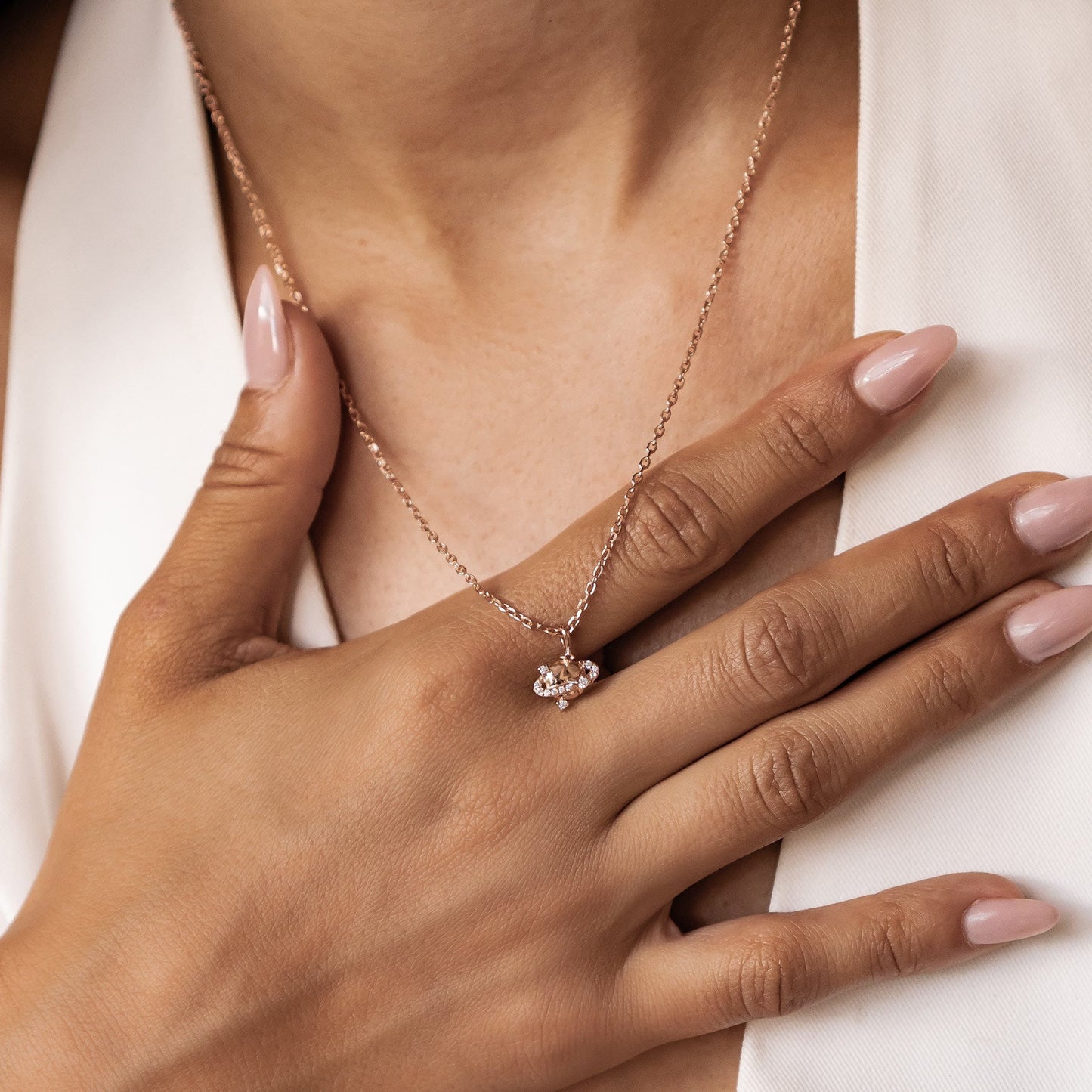 Planet Pendant Necklace Sterling Silver