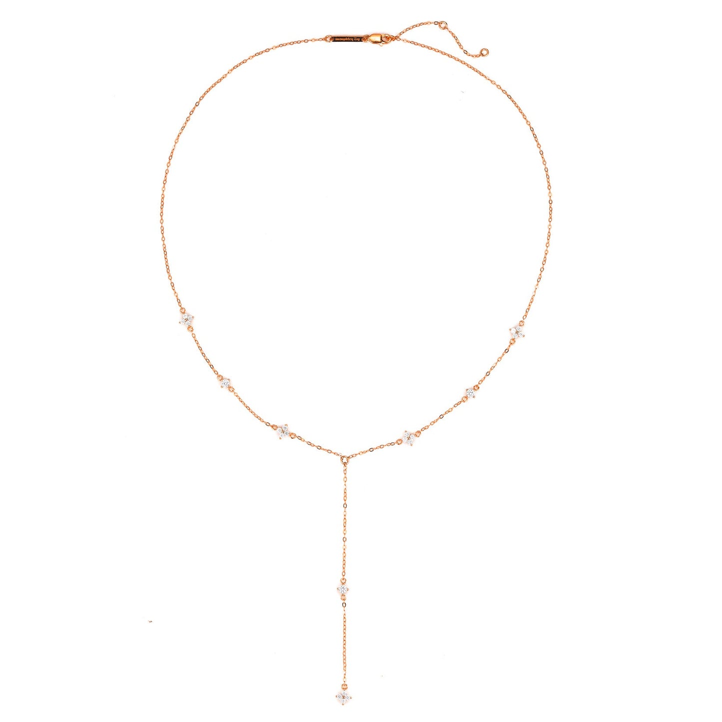 Posy Y Chain Necklace Sterling Silver Gold