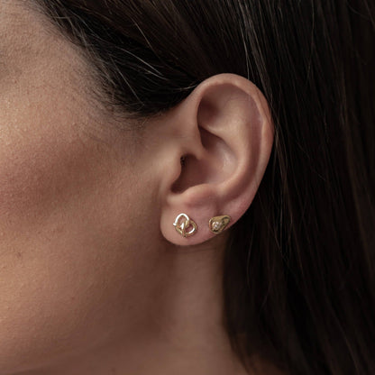 Pretzel and Avocado Stud Earring Set
