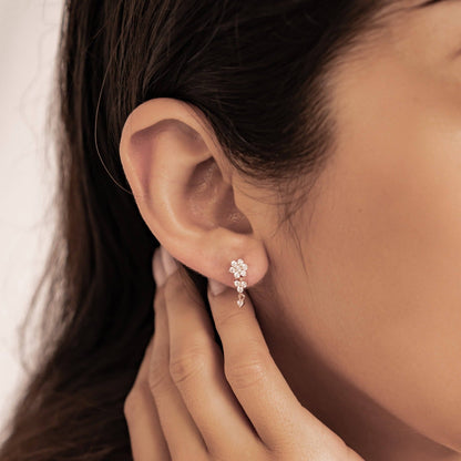 Radiant Bloom Drop Earrings Sterling Silver