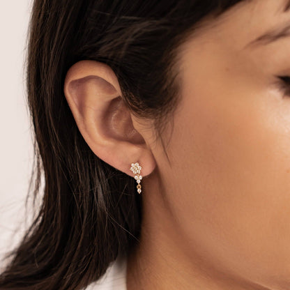 Radiant Bloom Drop Earrings Sterling Silver